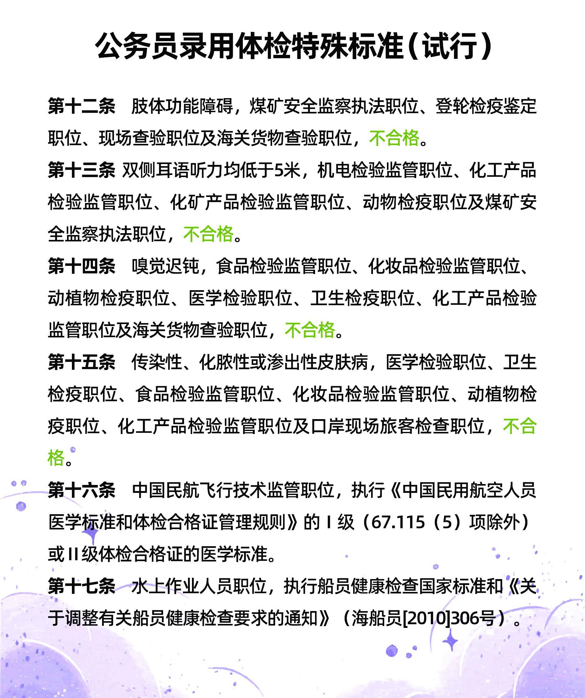 公务员体检详细标准全面解读