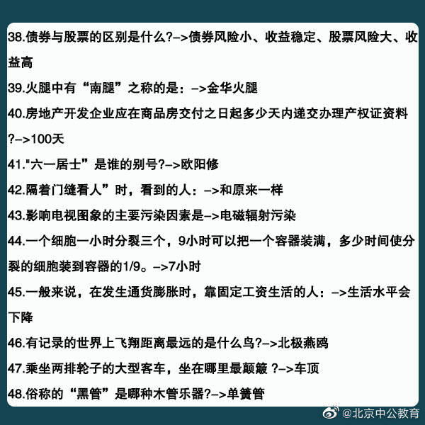 公考必备的常识知识点梳理，100个必备常识汇总