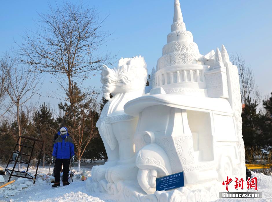 黑龙江黑悟空雪雕引发网友热议